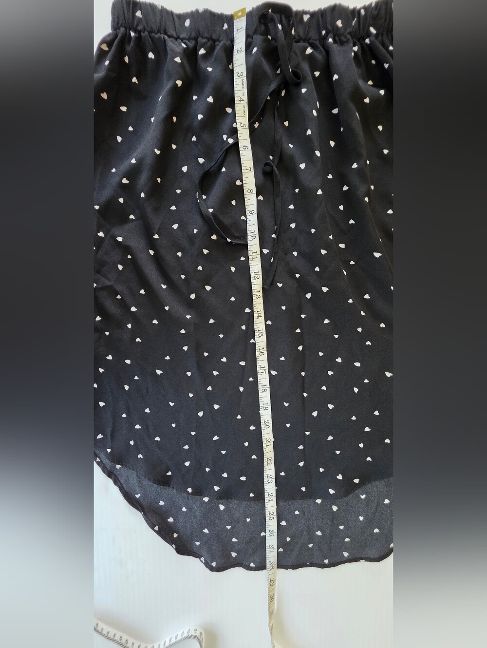 Black Heart Print Women’s Skirt - Picture 4 of 4